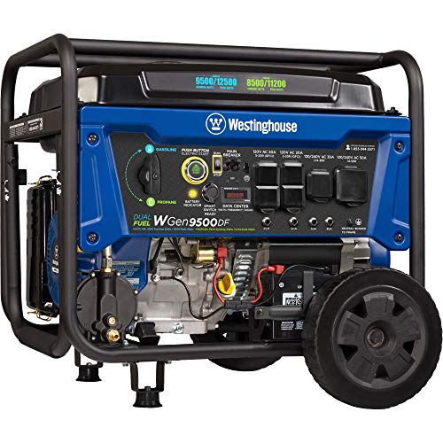 Westinghouse 12500 Watt Dual Fuel Home Backup Portable Generator, Remote Electric Start, Transfer...