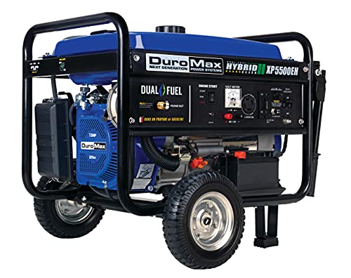 DuroMax XP5500EH Electric Start-Camping & RV Ready, 50 State Approved Dual Fuel Portable...