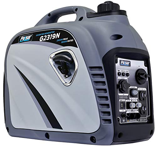 Pulsar G2319N 2,300W Portable Gas-Powered Inverter Generator with USB Outlet & Parallel Capability,...