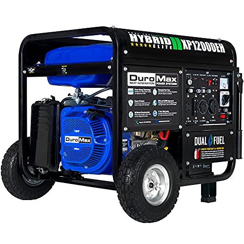 DuroMax XP12000EH Generator-12000 Watt Gas or Propane Powered Home Back Up & RV Ready, 50 State...