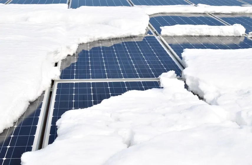 Solar Panels with snow on them